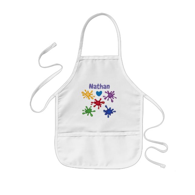 Paint Splashes Personalised Artist Kids' Apron (Front)