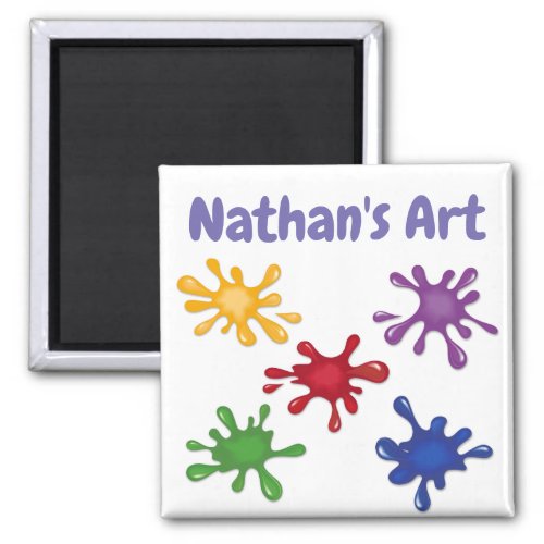 Paint Splashes Personalised Artist Magnet