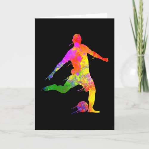 Paint Splashes Soccer Lover Graphic Soccer Player Card