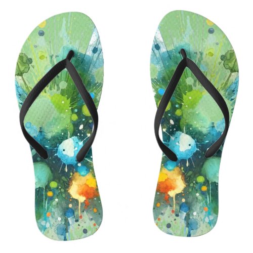 Paint Splat Flip Flops