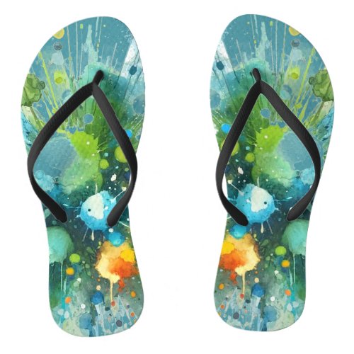 Paint Splat Flip Flops