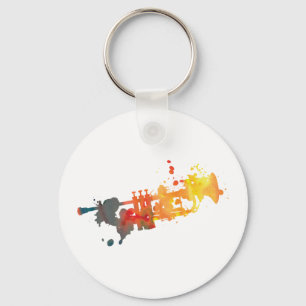 Paint Splat Trumpet Keychain