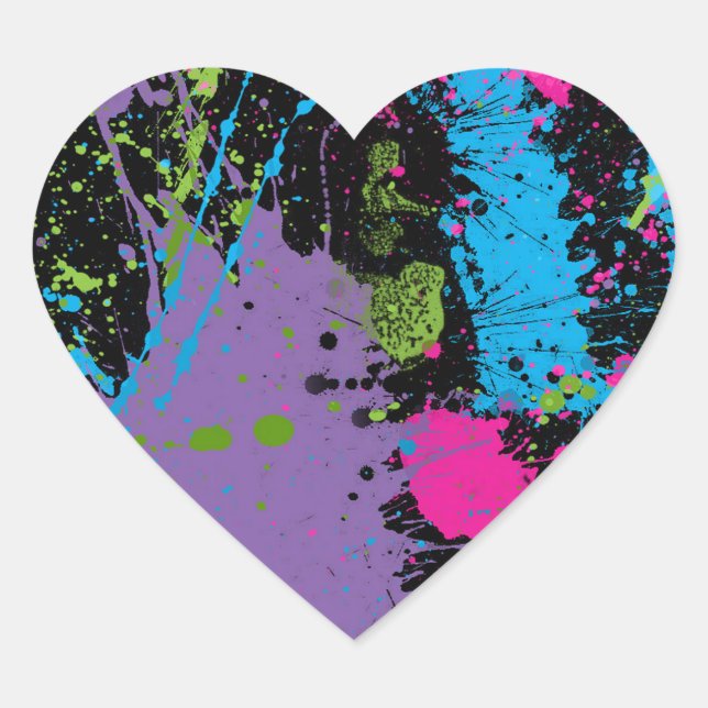 Paint Splater Heart Sticker (Front)