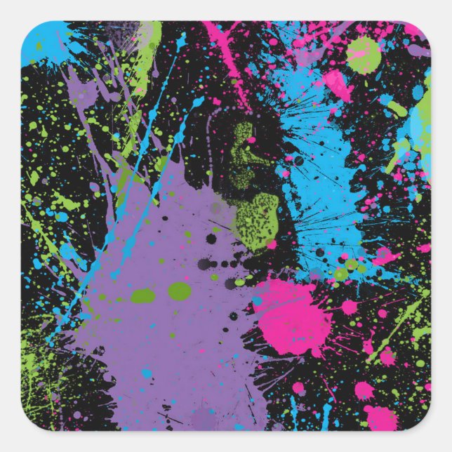 Paint Splater Square Sticker (Front)