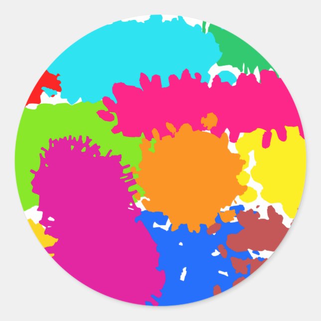 Paint Splats Classic Round Sticker (Front)