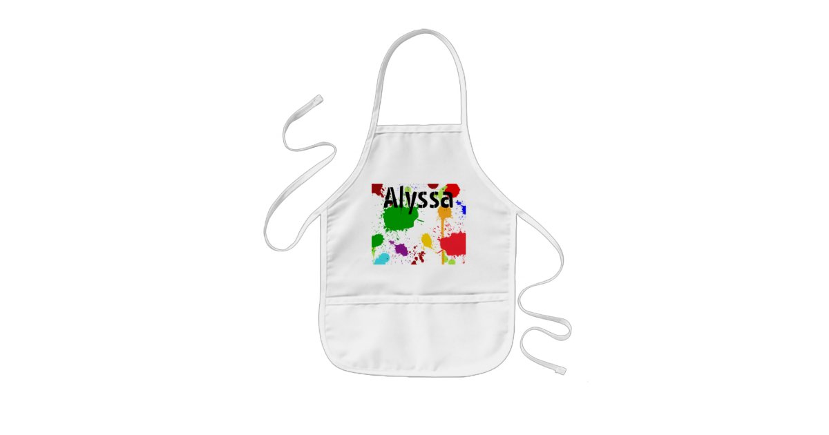 Paint Splats Personalized Kid's Apron | Zazzle