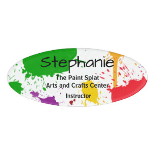 Paint Splats Personalized Name Tag