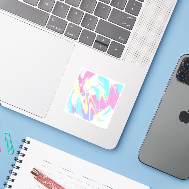 Paint Splatter Abstract Art Sticker (Laptop w/ iPhone)