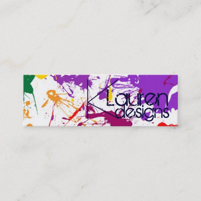 paint splatter abstract skinny business card (Front)