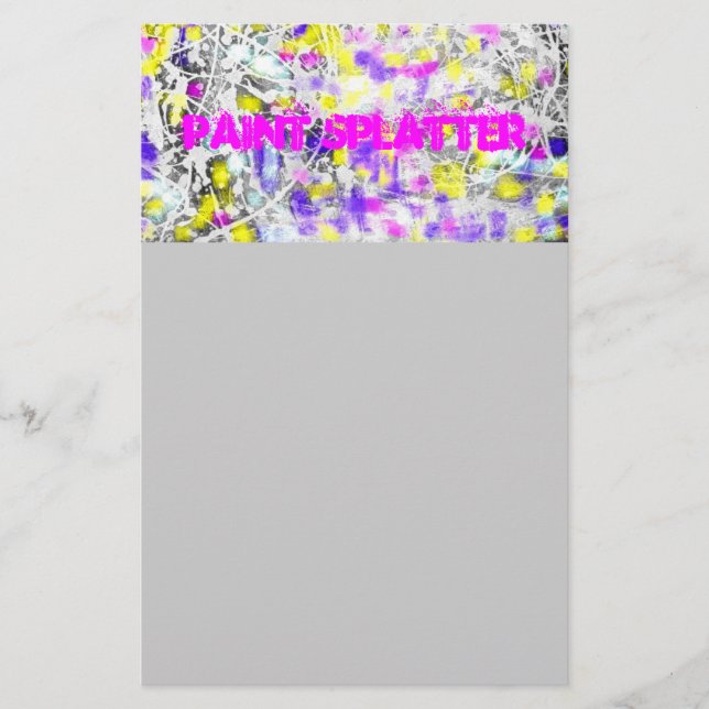 paint splatter and drip art stationery (Front)