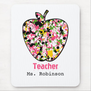 Paint Splatter Apple Teacher Mousepad