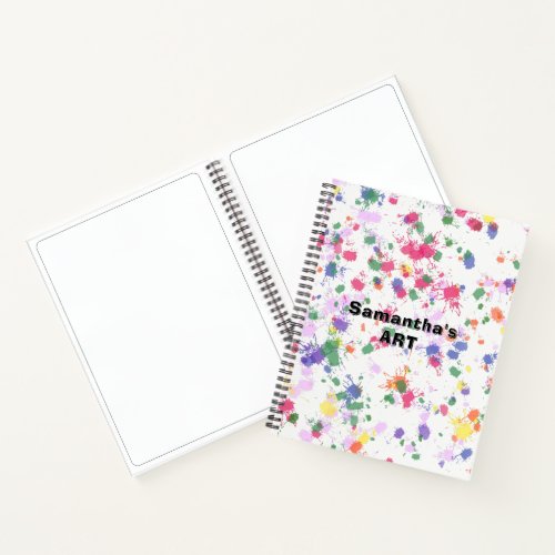 Paint Splatter Art Class Name Notebook