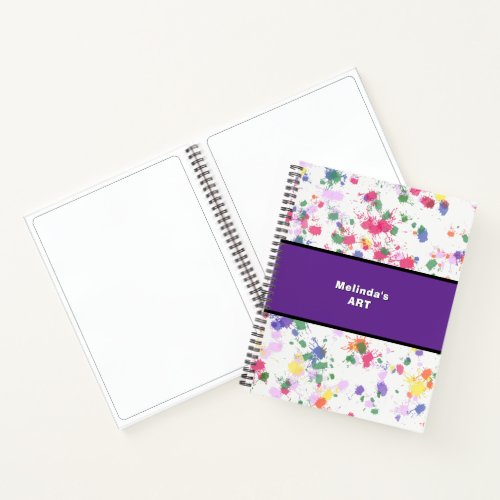 Paint Splatter Art Name Notebook