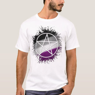 Paint Splatter Asexual Pride Pentacle Symbol T-Shirt
