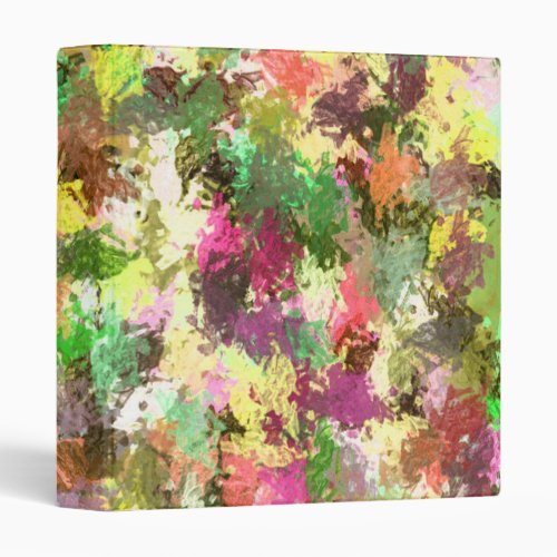 Paint Splatter Autumn Color Leaves Abstract 3 Ring Binder