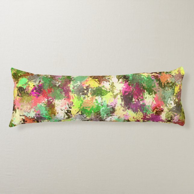 Paint Splatter Autumn Color Leaves Abstract Body Pillow (Front)