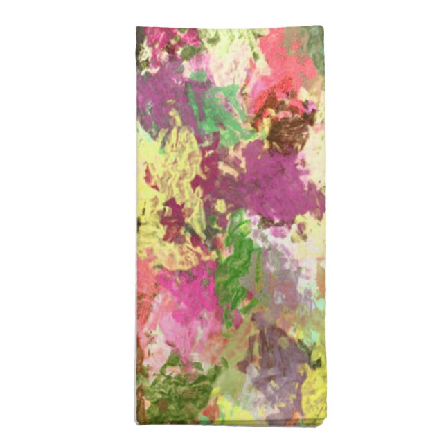 Paint Splatter Autumn Color Leaves Abstract Cloth Napkin (Folded)