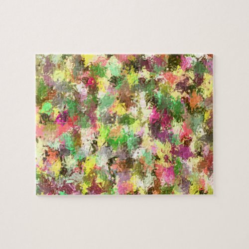 Paint Splatter Autumn Color Leaves Abstract Jigsaw Puzzle