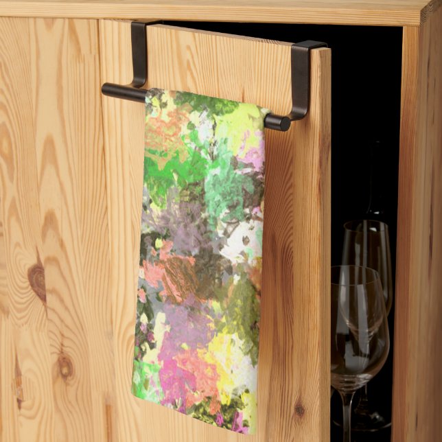 Paint Splatter Autumn Color Leaves Abstract Kitchen Towel (Thirds Fold)