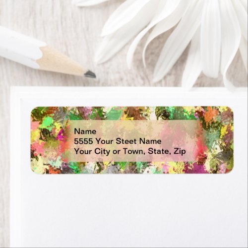 Paint Splatter Autumn Color Leaves Abstract Label
