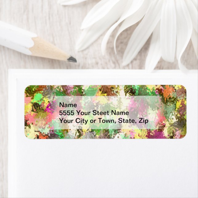 Paint Splatter Autumn Color Leaves Abstract Label (Insitu)