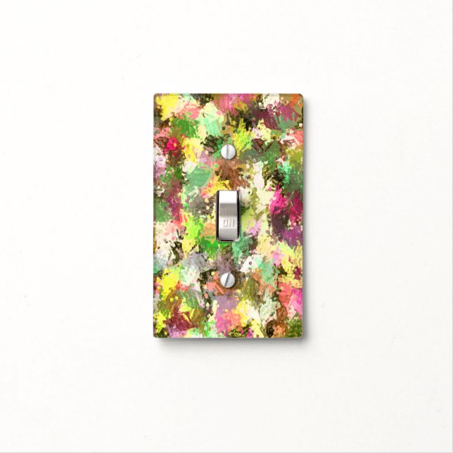Paint Splatter Autumn Color Leaves Abstract Light Switch Cover (In Situ)