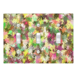 Paint Splatter Autumn Color Leaves Abstract Light Switch Cover
