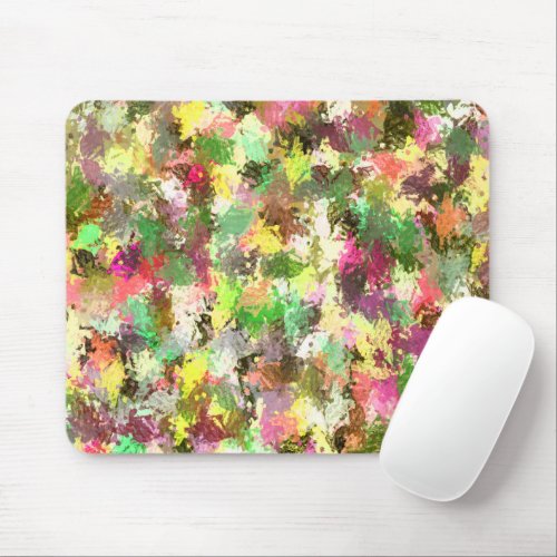 Paint Splatter Autumn Color Leaves Abstract Mouse Pad