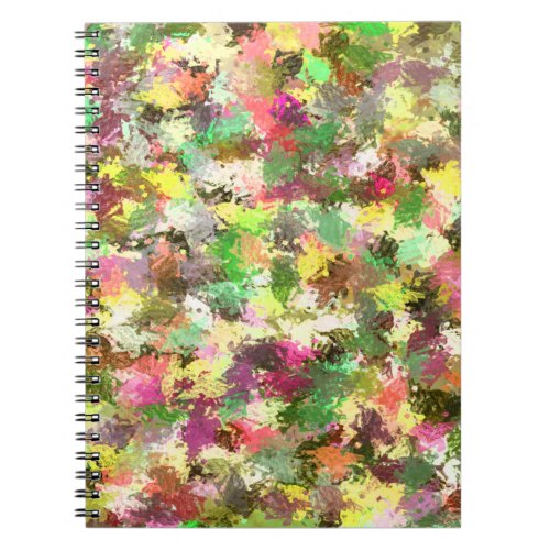 Paint Splatter Autumn Color Leaves Abstract Notebook