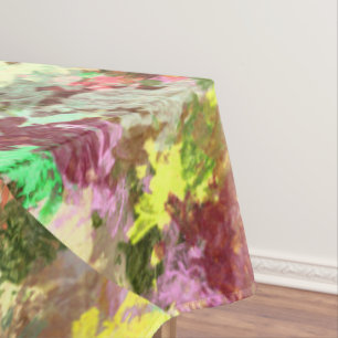 Paint Splatter Autumn Color Leaves Abstract Tablecloth
