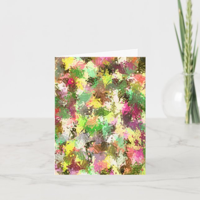 Paint Splatter Autumn Color Leaves Abstract Thank You Card (Front)