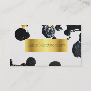 Paint Splatter Black Gold Modern Business Card