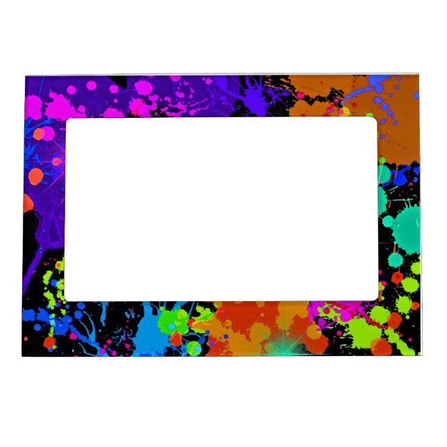 Paint Splatter Bright Neon Magnetic Frame (Front)
