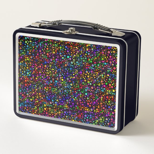 Paint Splatter Bubbles Metal Lunch Box (Front)