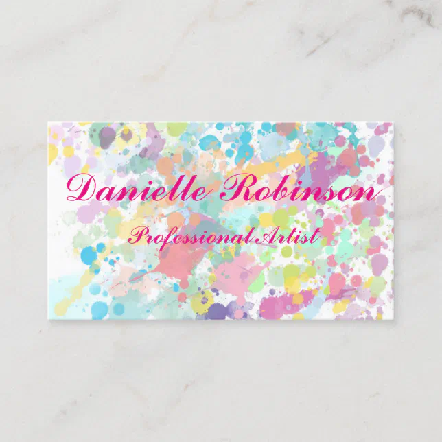Paint Splatter Business Card | Zazzle