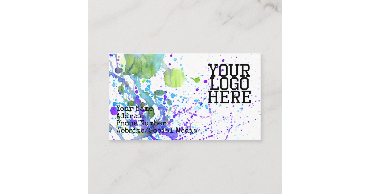 Paint Splatter Business Card Zazzle