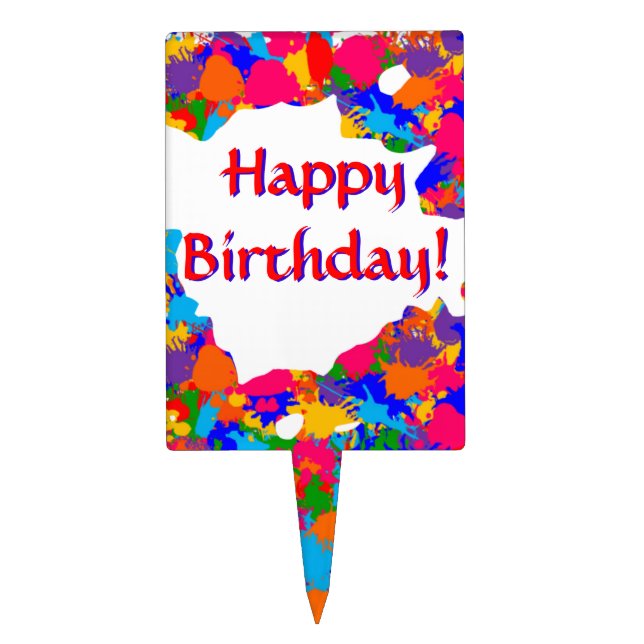 Paint Splatter Cake Topper (Front)