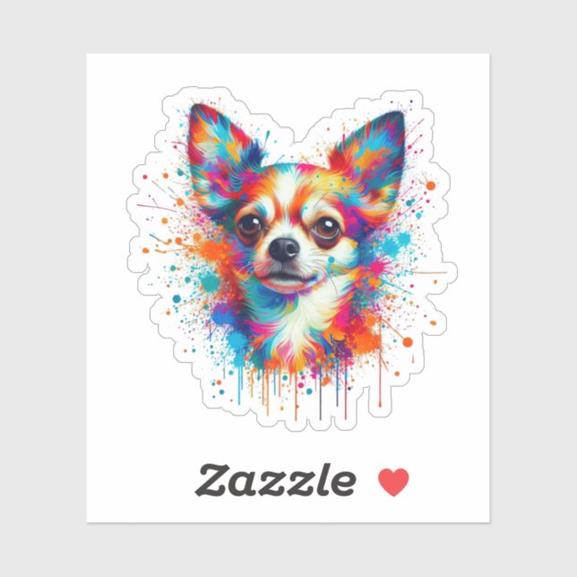 Paint Splatter Chihuahua Sticker (Sheet)