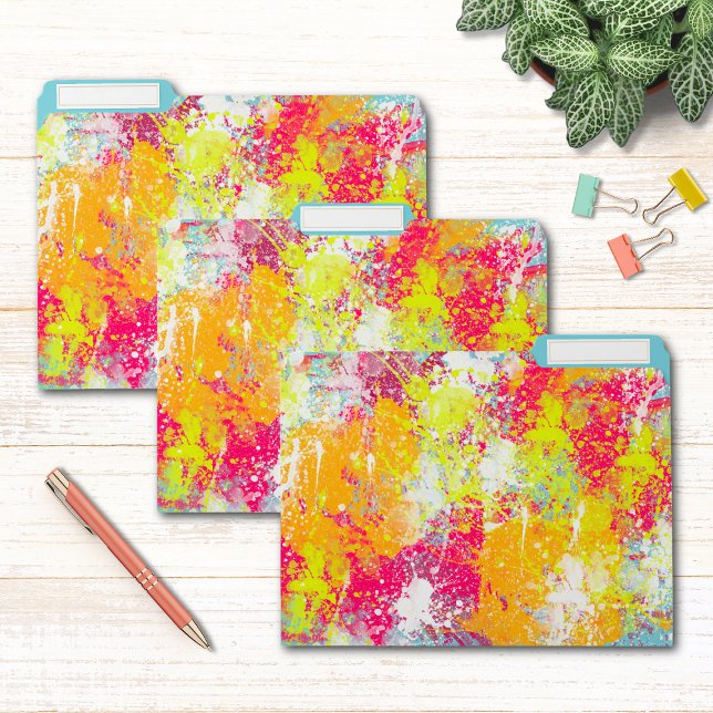 Paint Splatter Colorful Abstract Custom File Folder (Creator Uploaded)