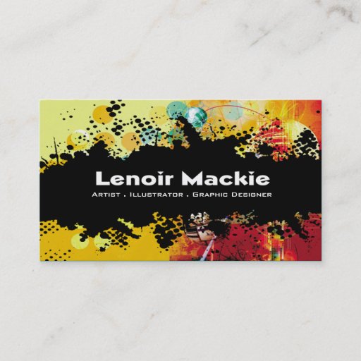 Customizable Paint Splatter custom designer business card