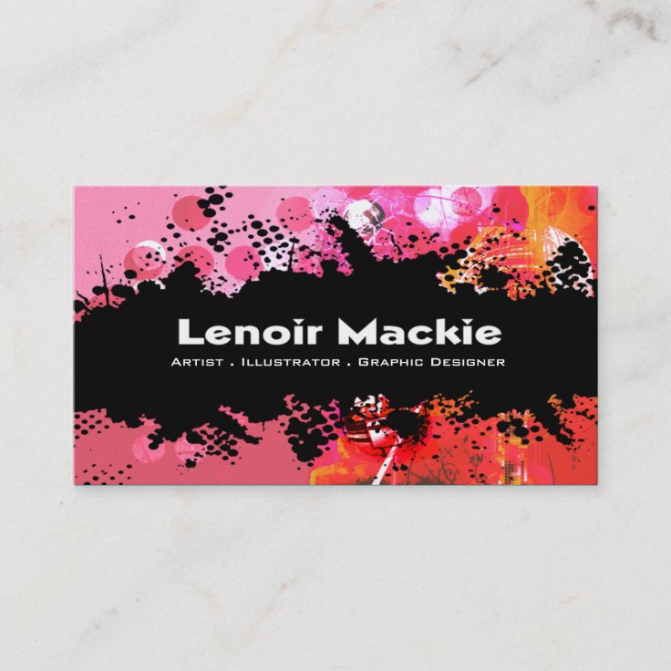 Paint Splatter custom designer business card Zazzle
