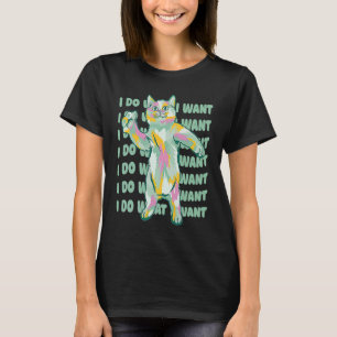 Paint Splatter Dancing Cat Graphic T-Shirt