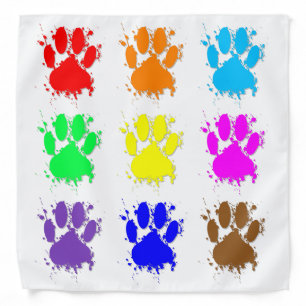 Paint Splatter Dog Paw Pattern Bandana