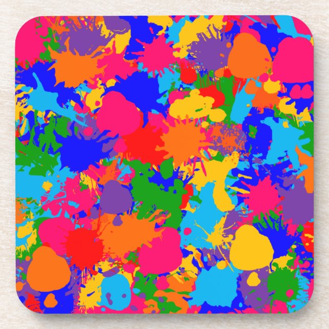 Paint Splatter Drink Coaster (Front)
