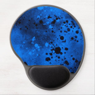 Paint Splatter effect Blue & Black Gel Mouse Pad