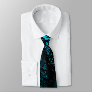 Paint Splatter Effect Blue & Black Neck Tie