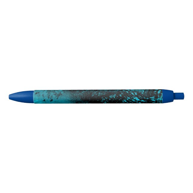 Paint Splatter Effect Blue & Black  Pen (Front)