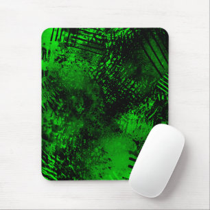 Paint Splatter effect Green & Black   Mouse Pad