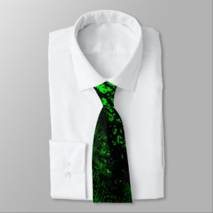 Paint Splatter Effect Green & Black Neck Tie