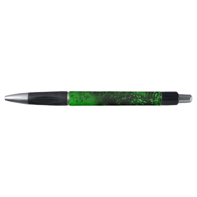 Paint Splatter Effect Green & Black  Pen (Front)